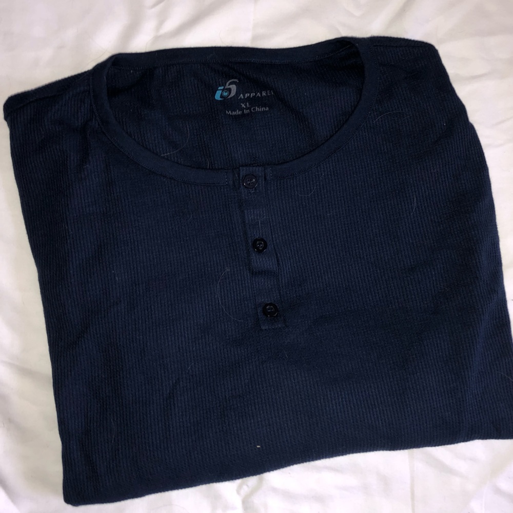 Navy Mens Henley Shirt